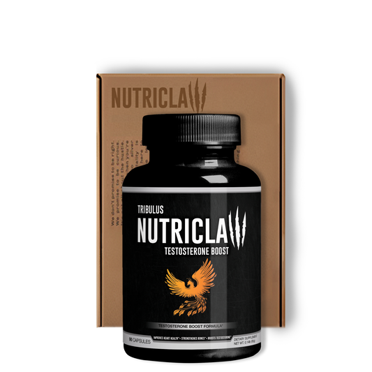 NutriClaw Tribulus Terrestris supplement bottle with natural herbal extract for vitality and performance support