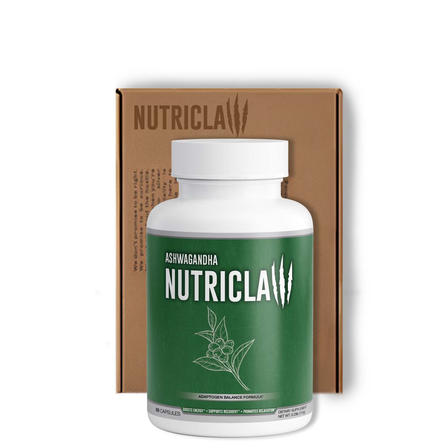 NutriClaw Ashwagandha Capsules – Natural Stress Relief, Anxiety Support, and Energy Boosting Supplement