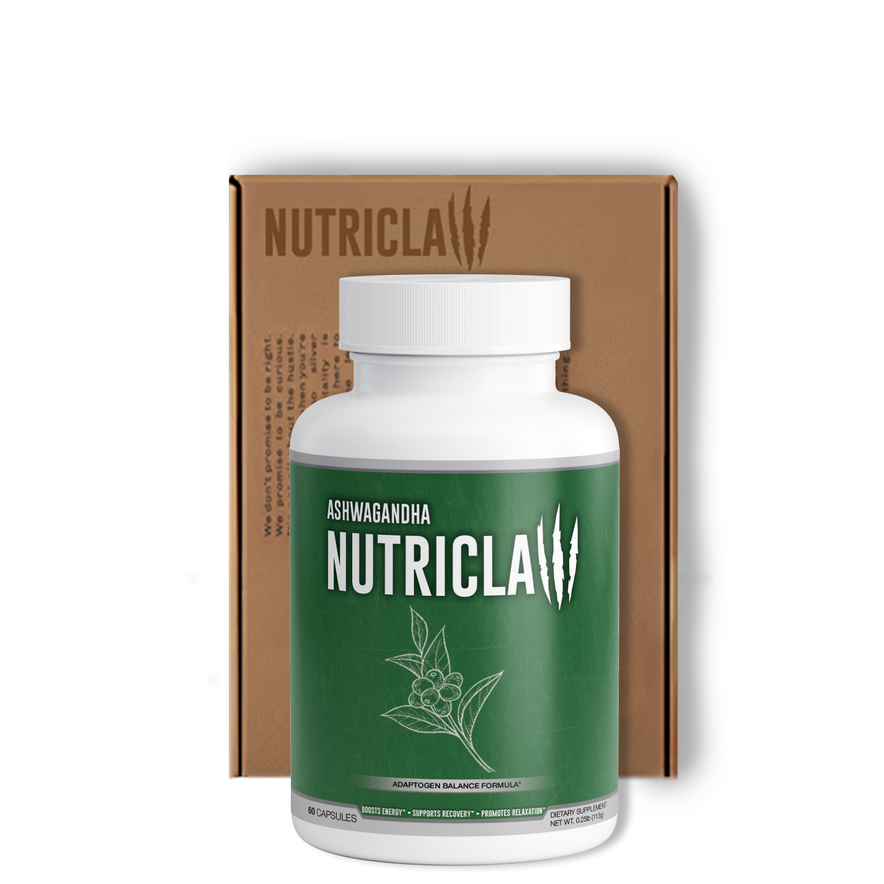 NutriClaw Ashwagandha Capsules – Natural Stress Relief, Anxiety Support, and Energy Boosting Supplement