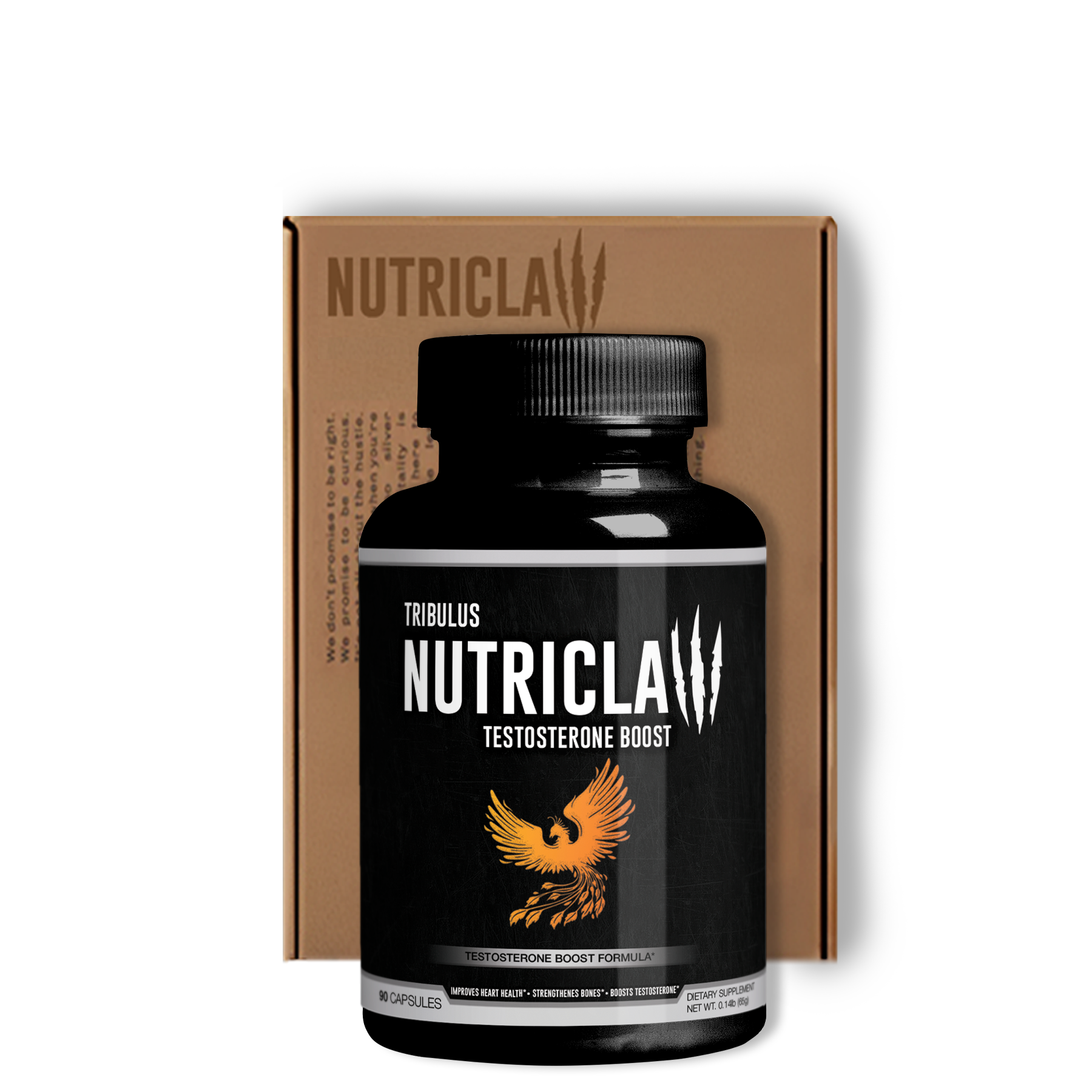 NutriClaw Tribulus Terrestris supplement bottle with natural herbal extract for vitality and performance support