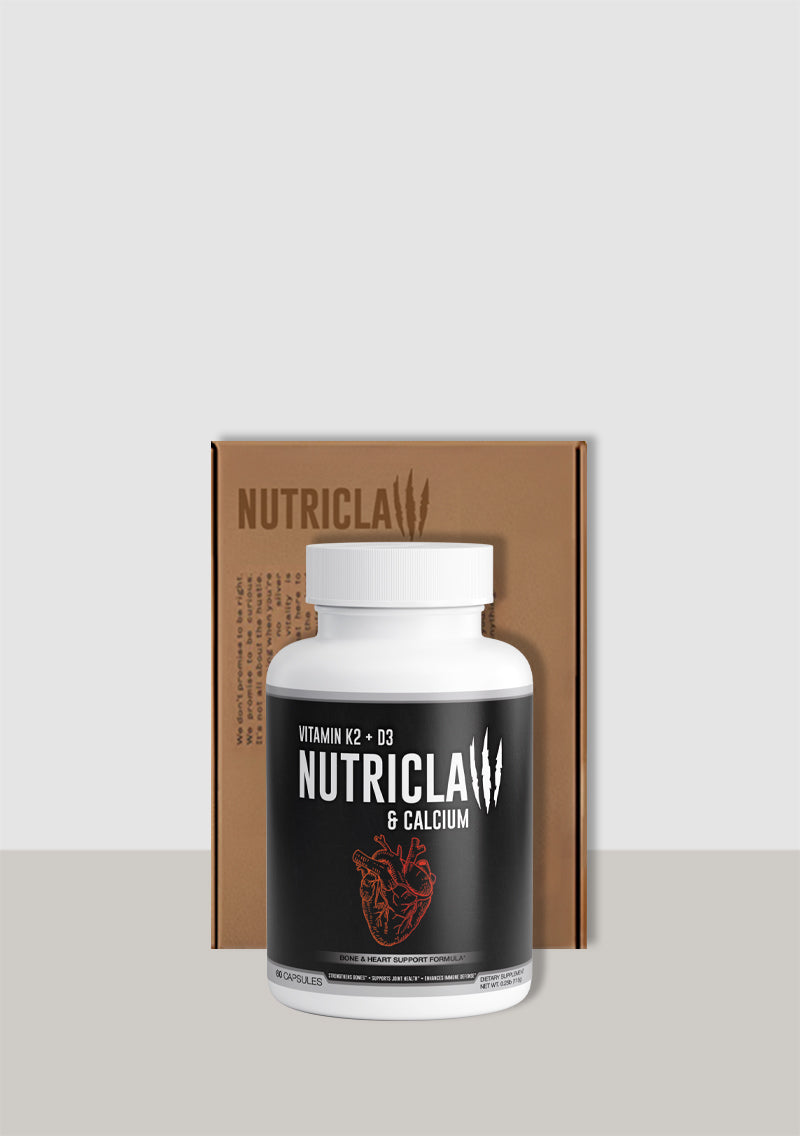 NutriClaw Bone & Heart Boost Calcium K2 D3 Supplement for Strong Bones, Cardiovascular Health, and Joint Support