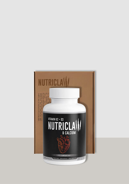 NutriClaw Bone & Heart Boost Calcium K2 D3 Supplement for Strong Bones, Cardiovascular Health, and Joint Support