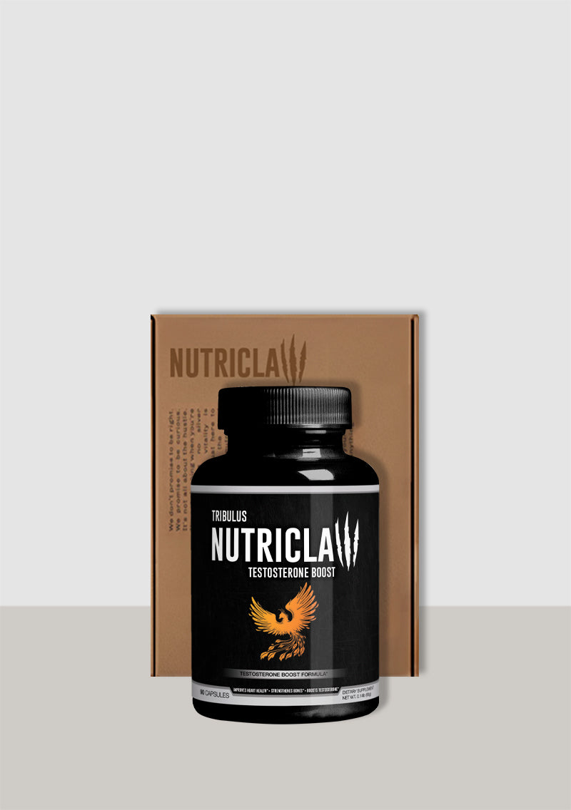 NutriClaw Tribulus Terrestris supplement bottle with natural herbal extract for vitality and performance support